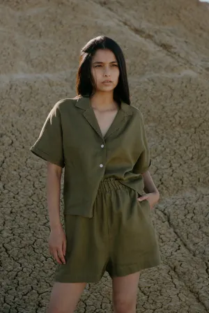 Paperbag Shorts Olive