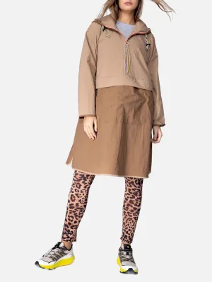 Parachute Zip Off Wind Braker - Latte Brown