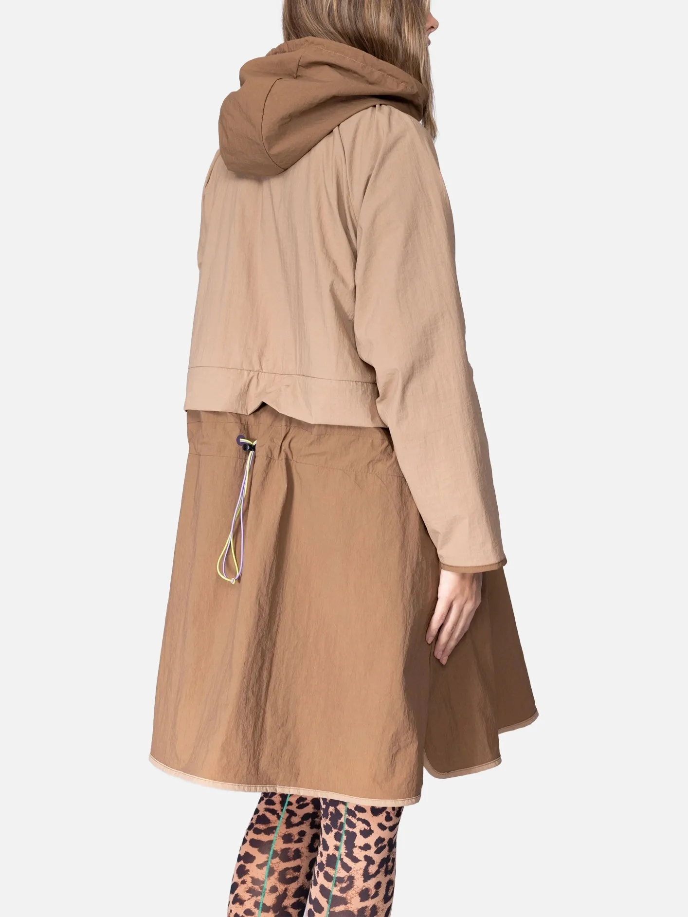 Parachute Zip Off Wind Braker - Latte Brown