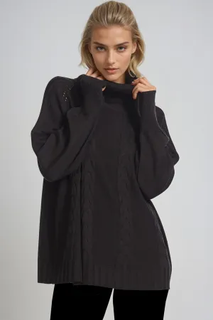 PAULA RYAN Cable Knit Jumper - Chocolate