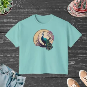Peacock Womens Flowy Rolled Cuff Muscle Tee