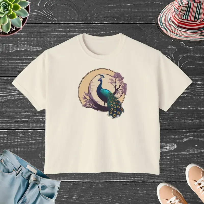 Peacock Womens Flowy Rolled Cuff Muscle Tee