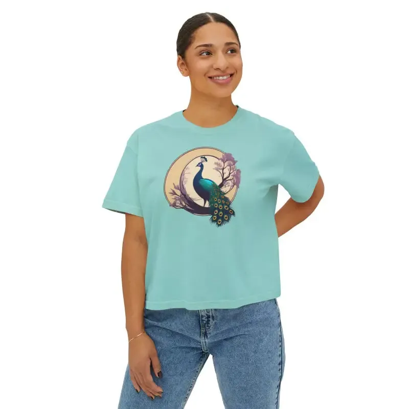 Peacock Womens Flowy Rolled Cuff Muscle Tee
