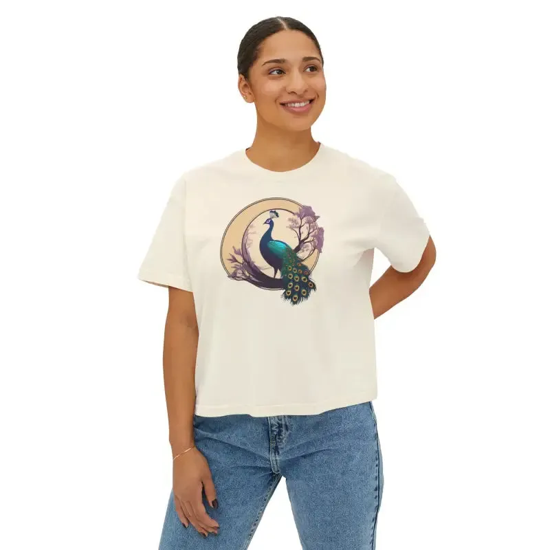 Peacock Womens Flowy Rolled Cuff Muscle Tee