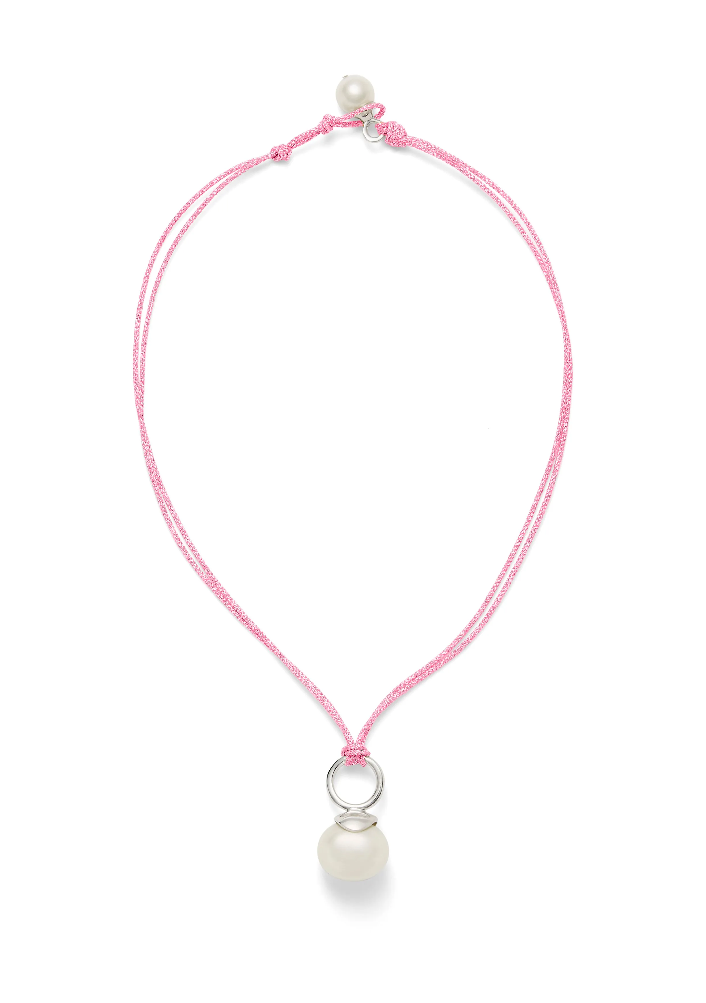 Pebble Pearl Cord Pendant Sterling