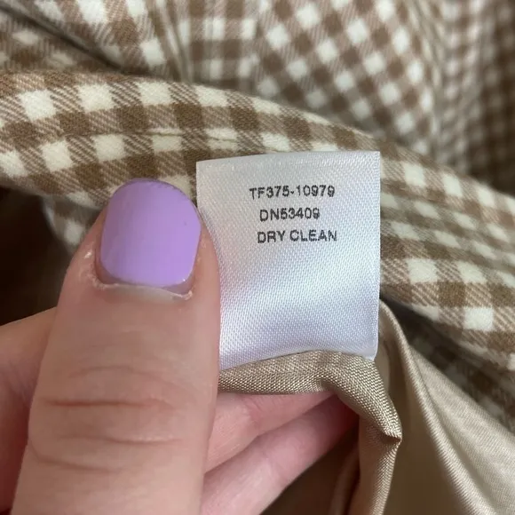 PENDLETON Tan and White Neutral Plaid Checkered Virgin Wool Boxy Blazer