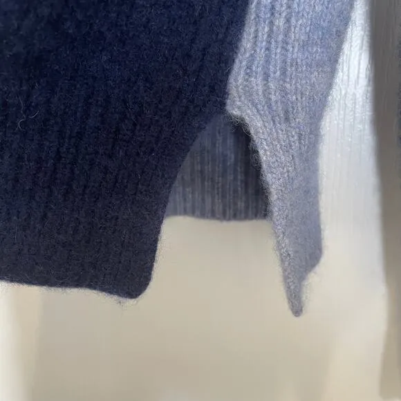 Philosophy 100% Cashmere Sweater Turtleneck Blue Colorblock Boxy L