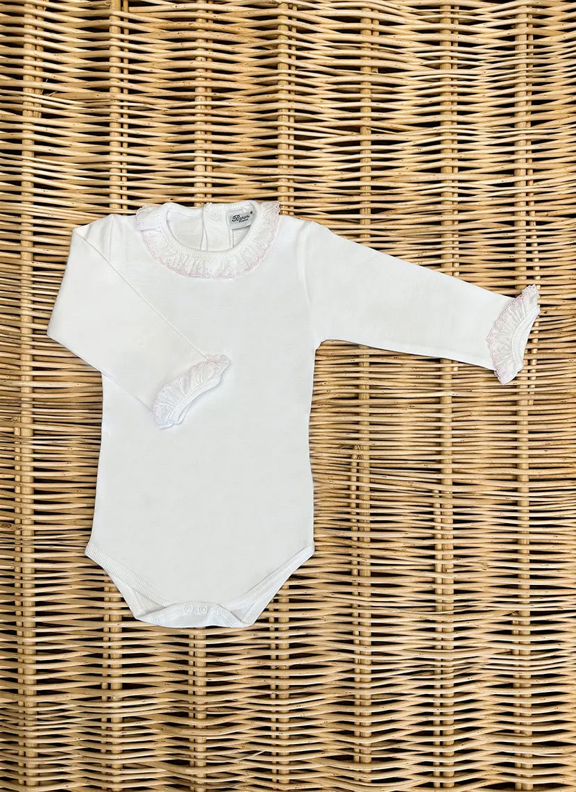 Pink Rouche Bodysuit
