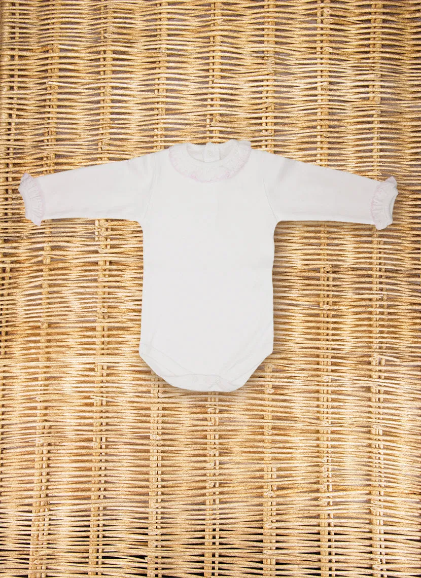 Pink Rouche Bodysuit