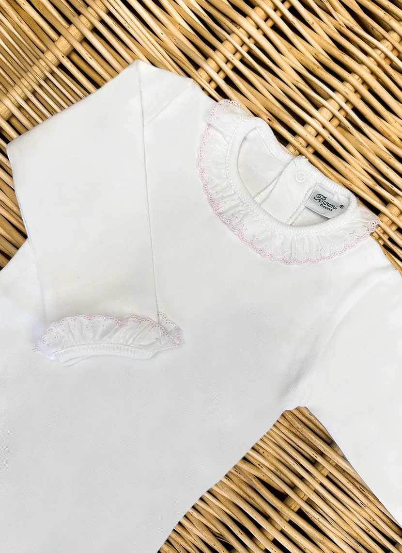 Pink Rouche Bodysuit