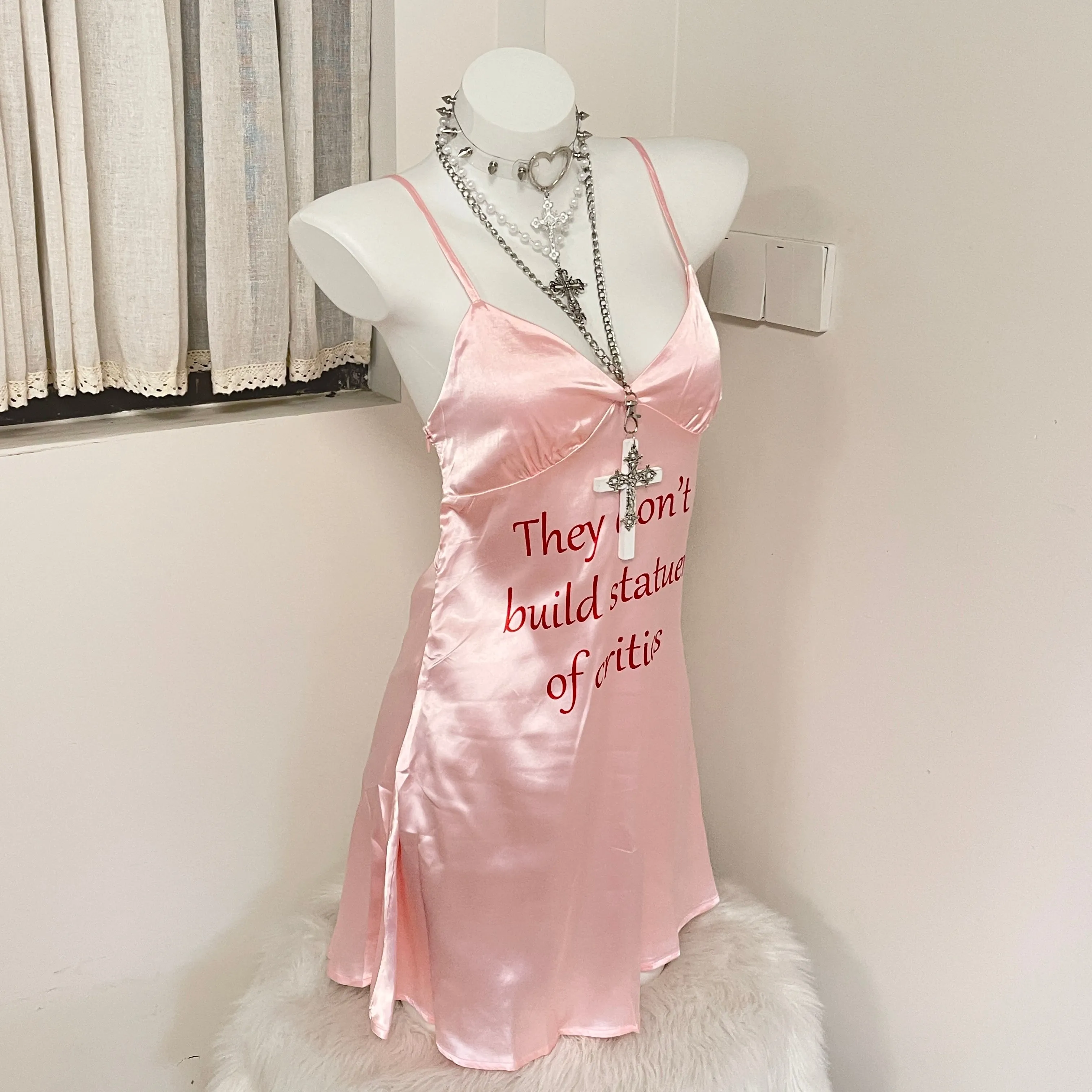 Pink Strap Dress  KF70483