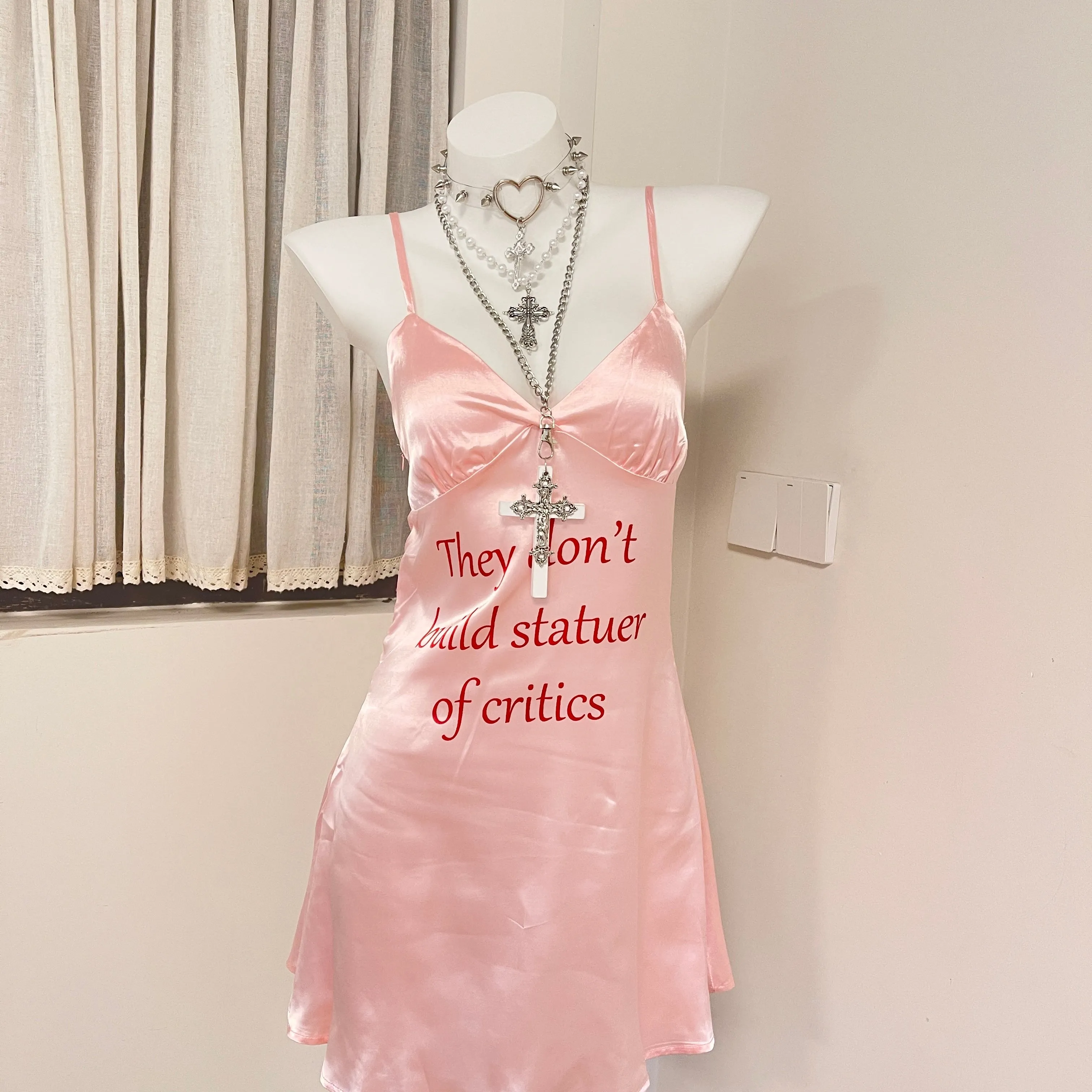 Pink Strap Dress  KF70483