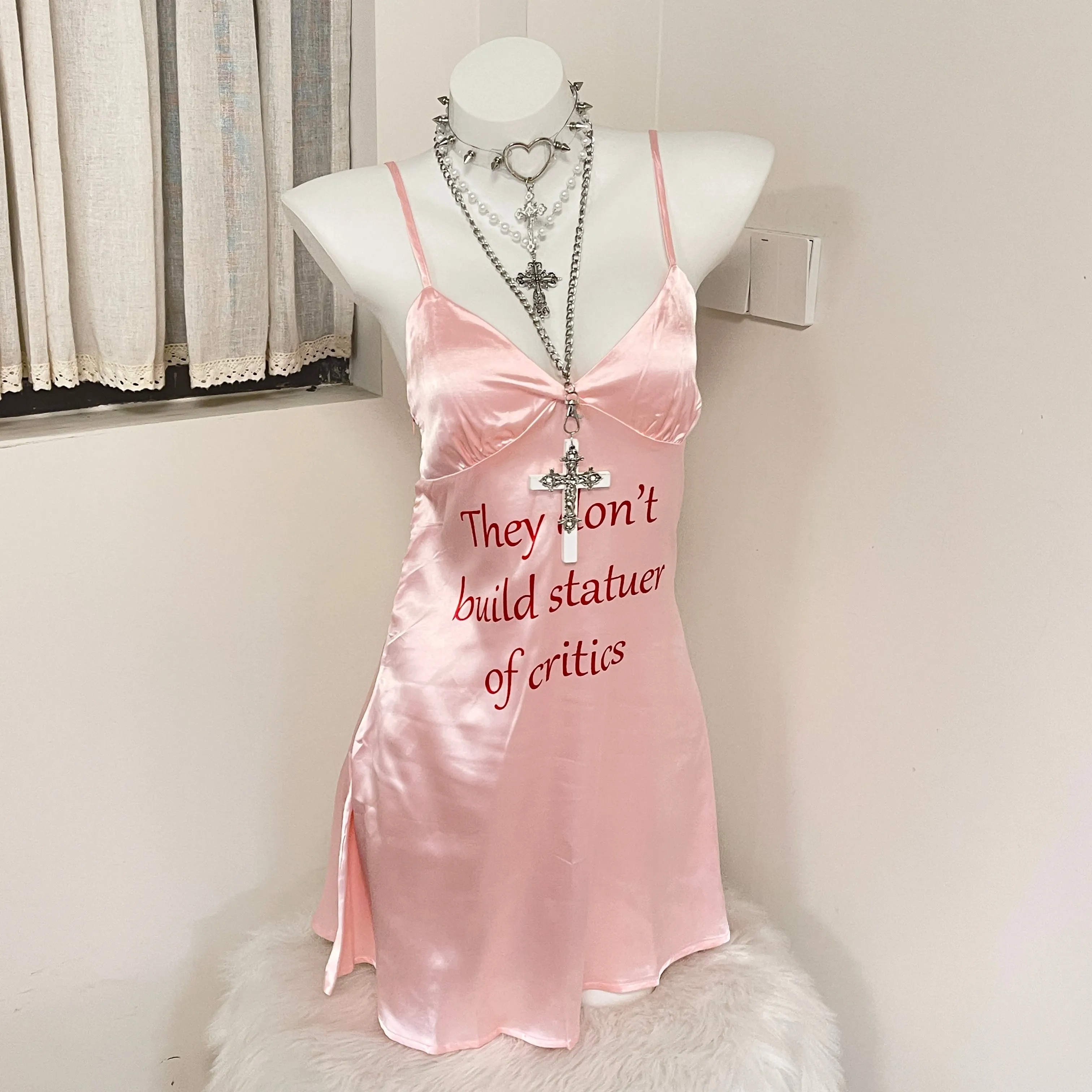 Pink Strap Dress  KF70483