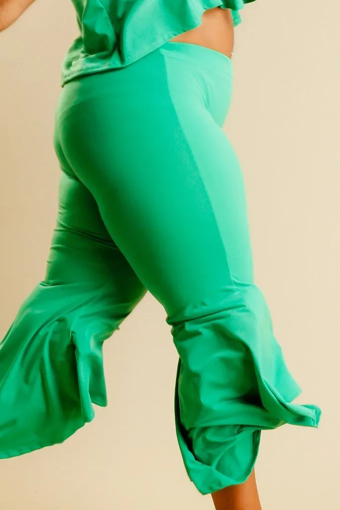 Plus Size Sexy Cropped Glam Ruffle Set