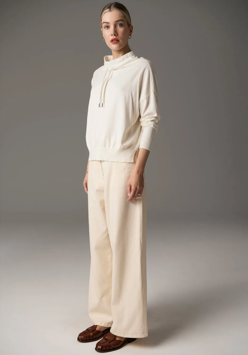 POL Beech Drawcord Knit - Ivory