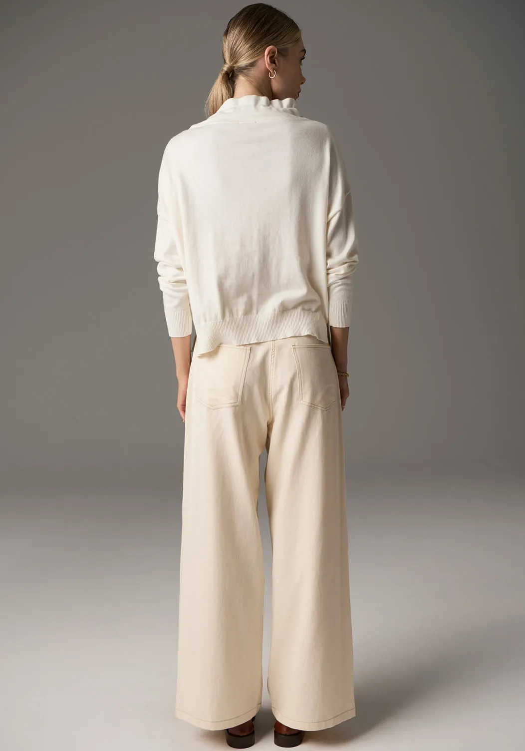POL Beech Drawcord Knit - Ivory