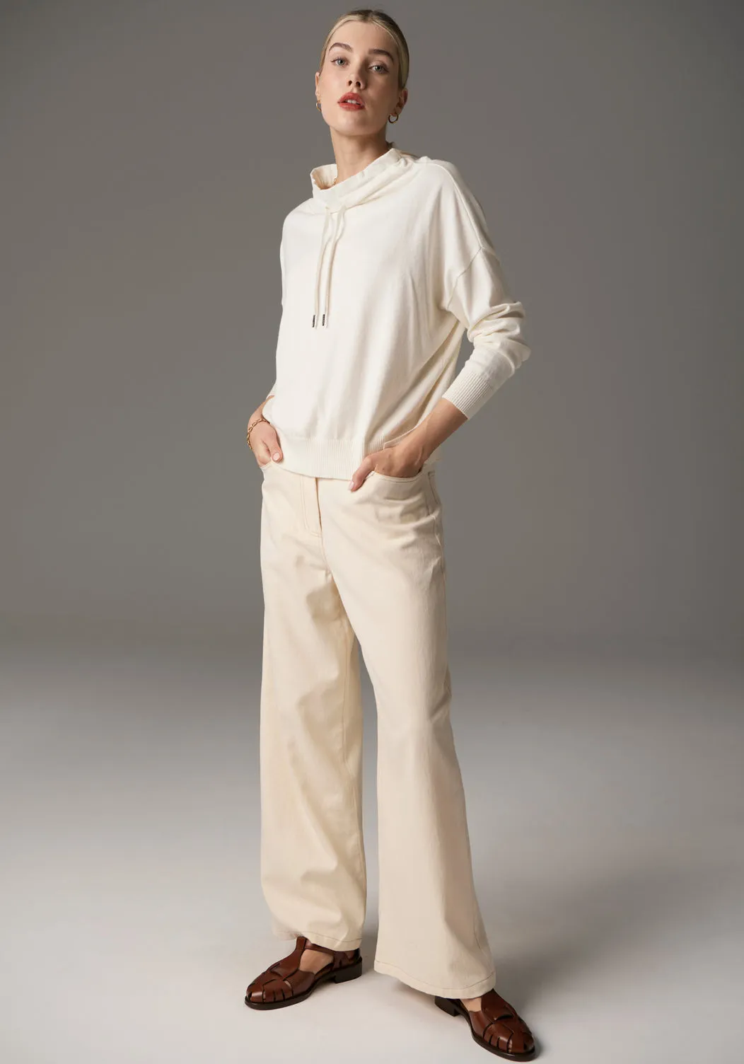 POL Beech Drawcord Knit - Ivory