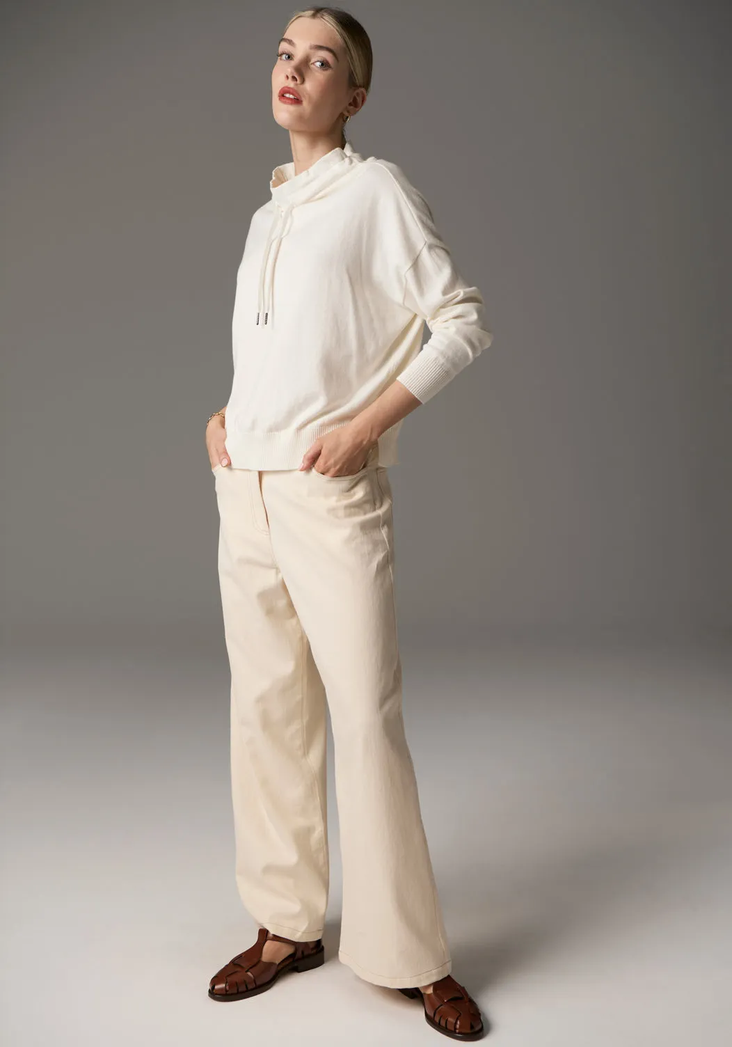 POL Beech Drawcord Knit - Ivory