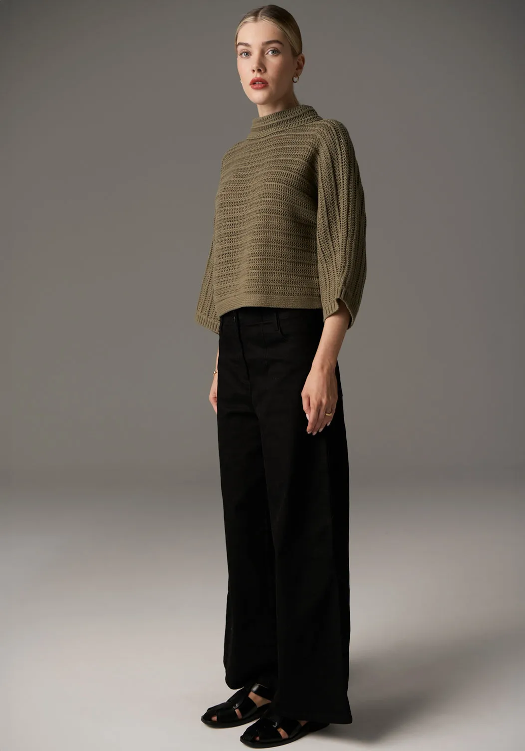 Pol Daily Boxy Knit - Light Khaki