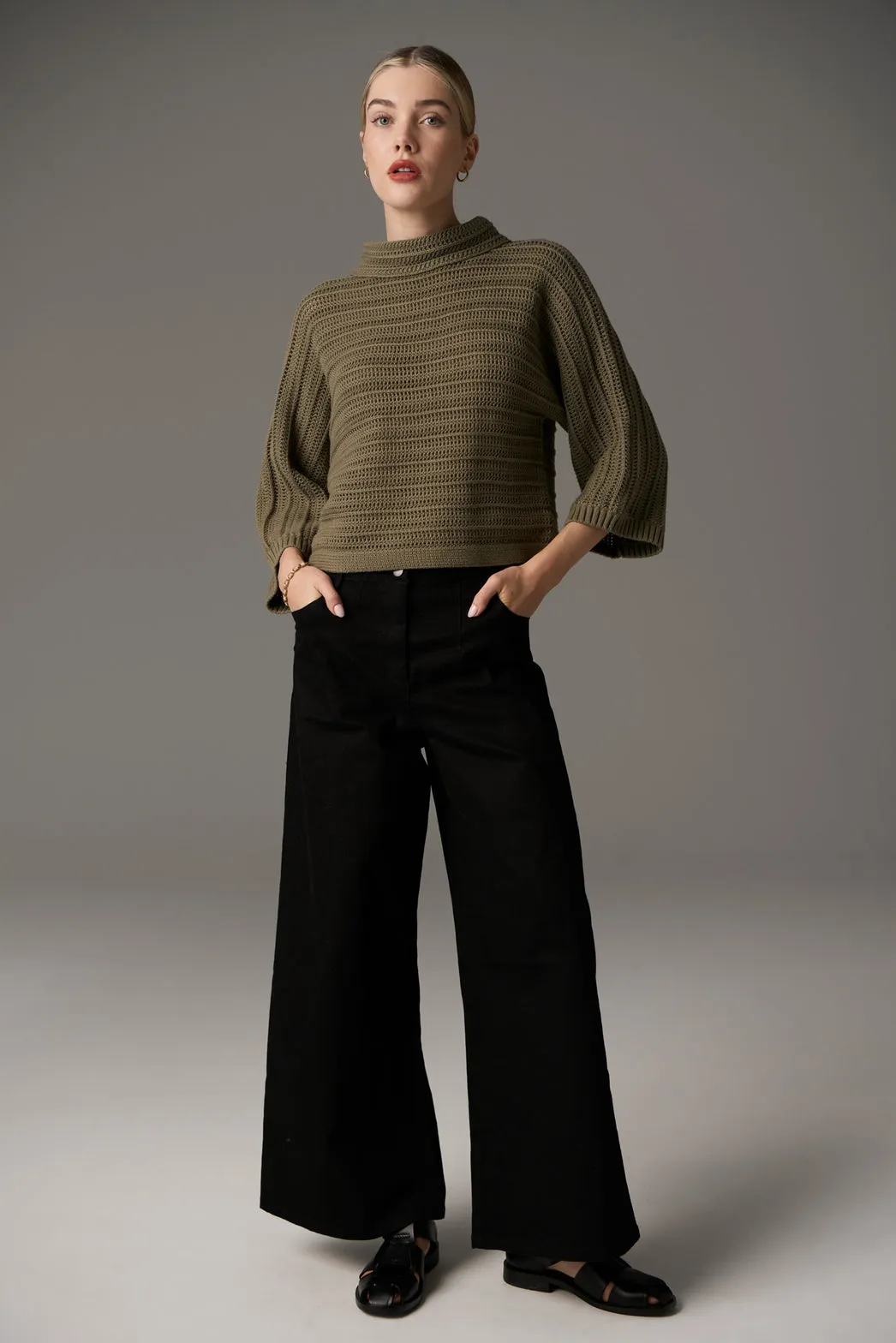 Pol Daily Boxy Knit - Light Khaki