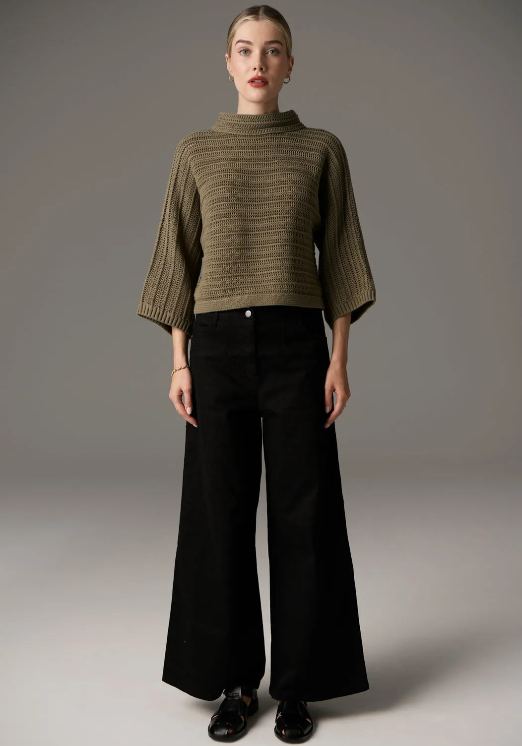 Pol Daily Boxy Knit - Light Khaki