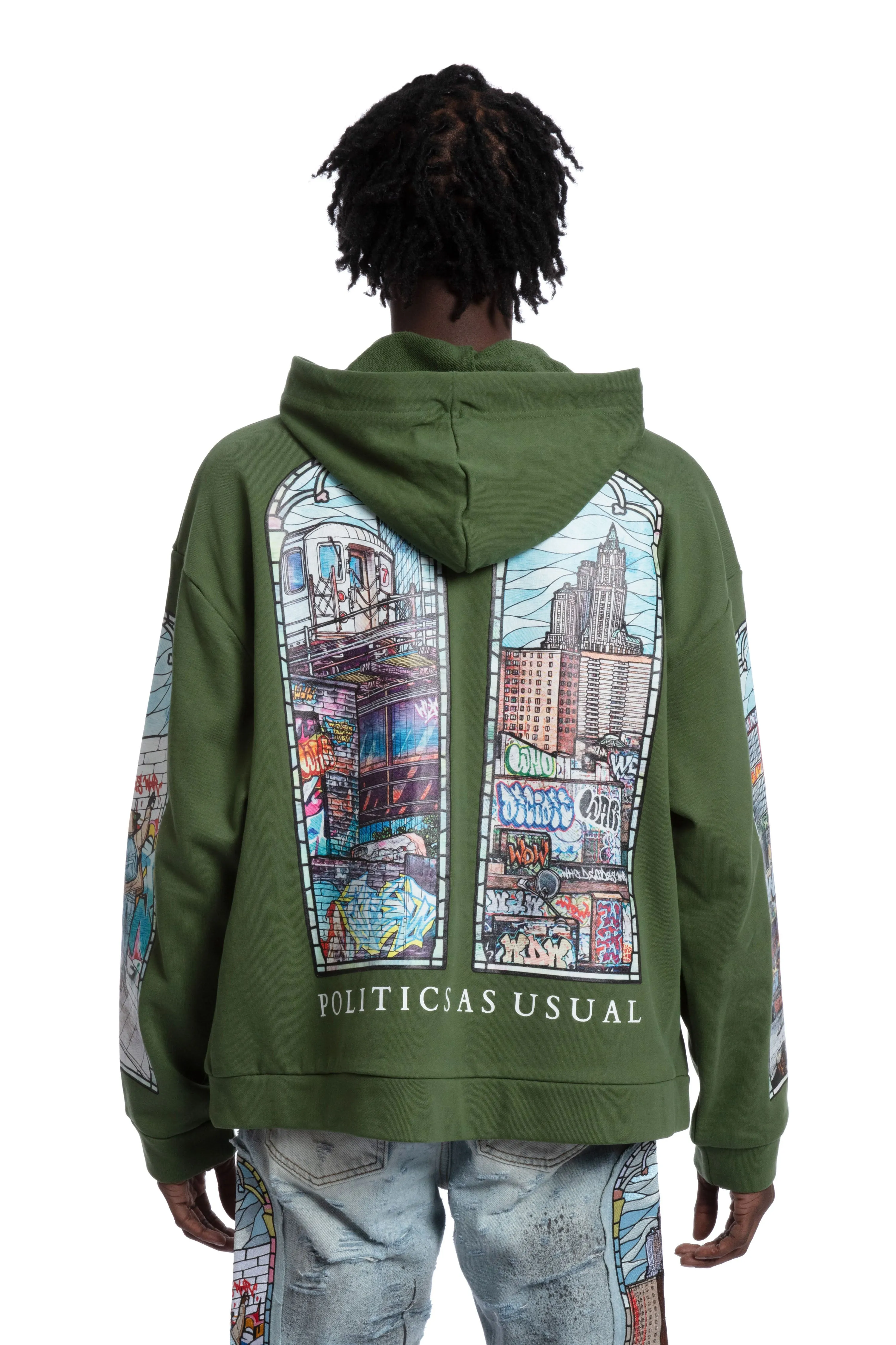 POLITICS AS USUAL HOODED SWEATSHIRT