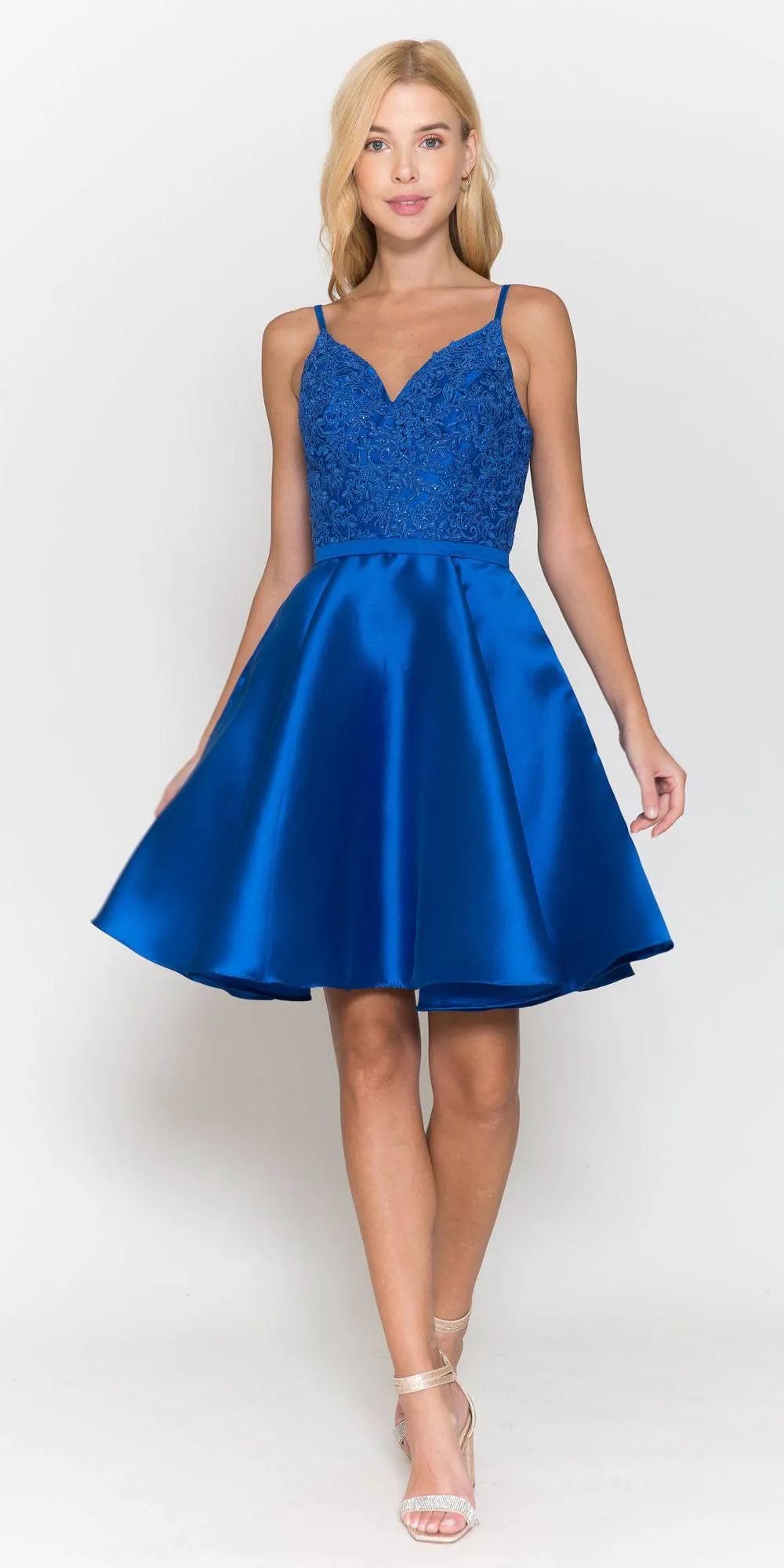 Poly USA 8694 Short A-Line Mikado Dress