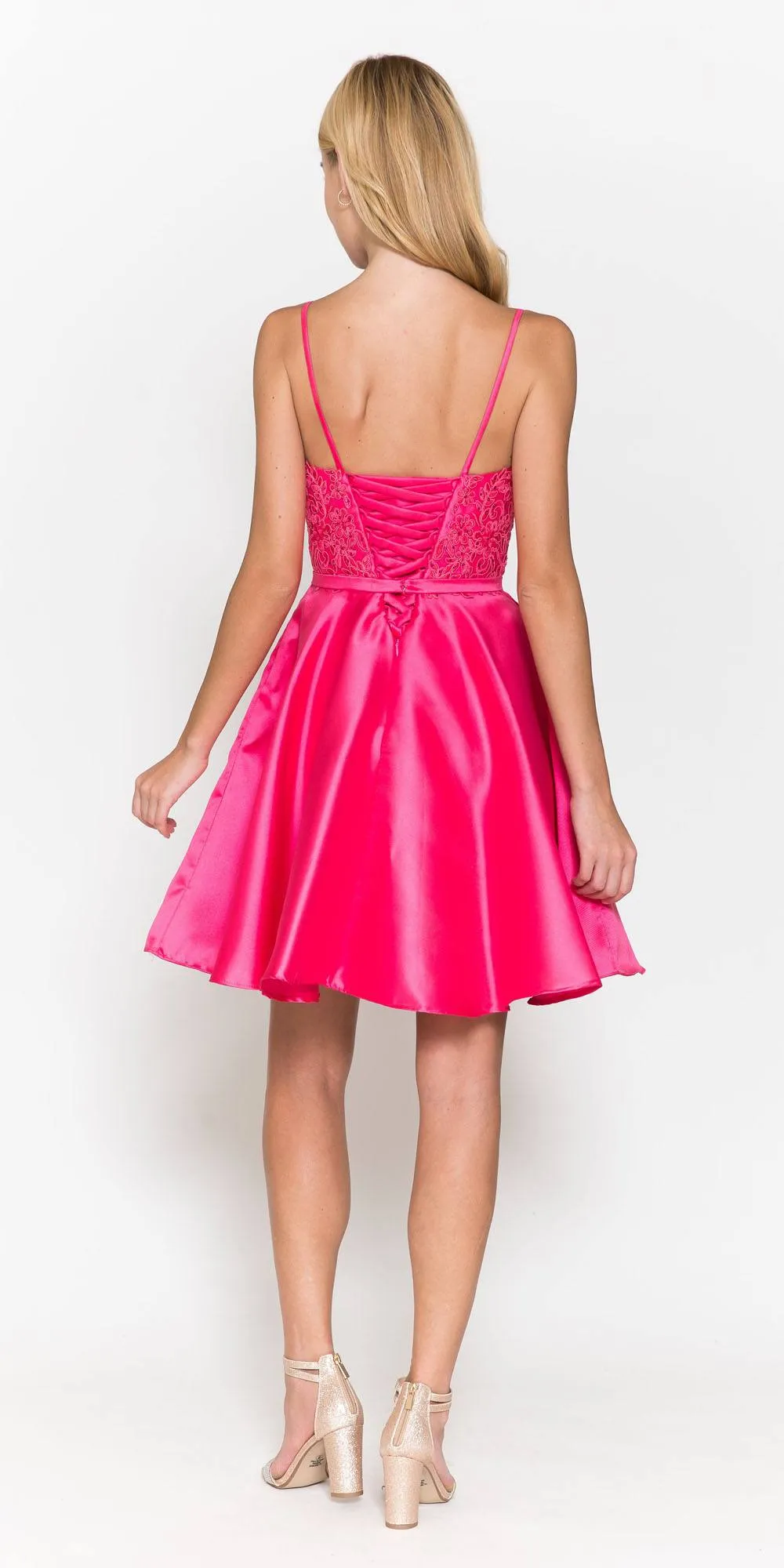 Poly USA 8694 Short A-Line Mikado Dress