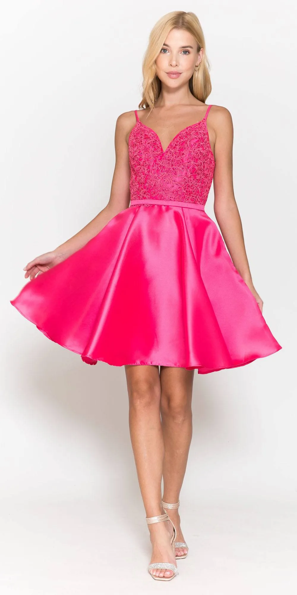 Poly USA 8694 Short A-Line Mikado Dress