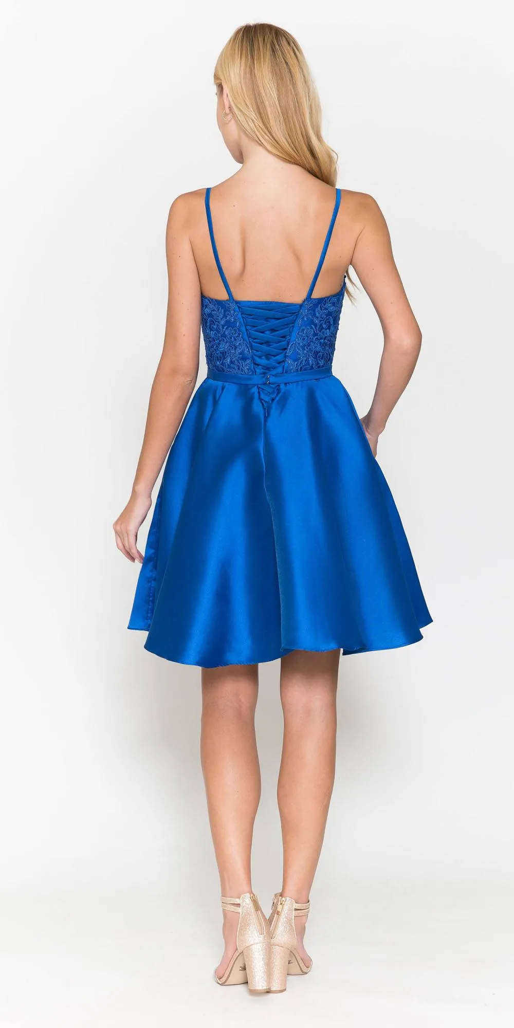 Poly USA 8694 Short A-Line Mikado Dress