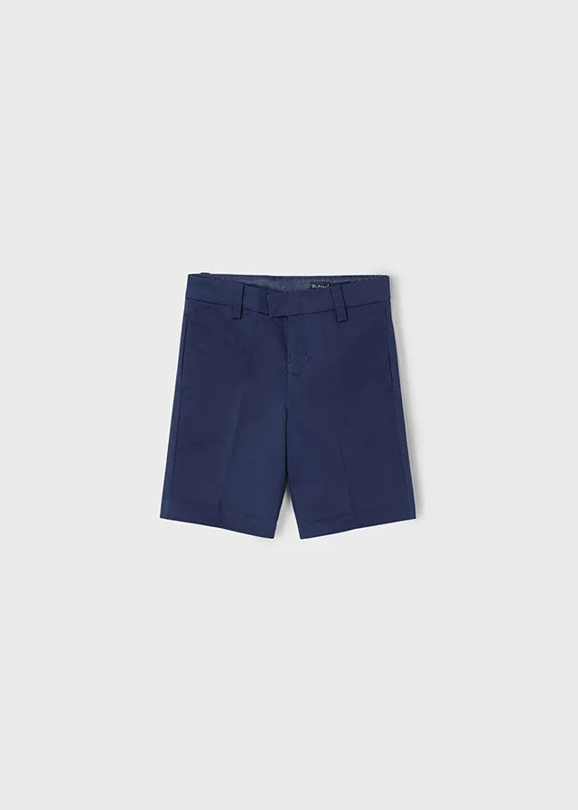 Pre-Order Mayoral 3104 White Navy Stripe Polo Shirt and Mayoral 3219 Navy Slim Shorts