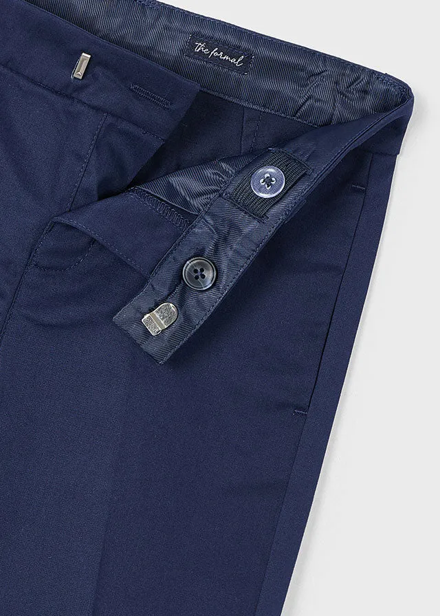 Pre-Order Mayoral 3104 White Navy Stripe Polo Shirt and Mayoral 3219 Navy Slim Shorts