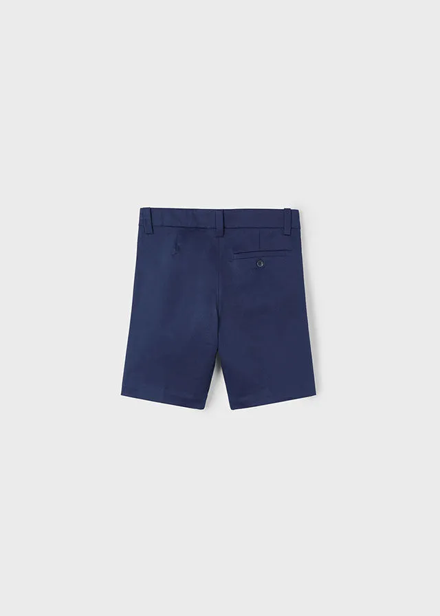 Pre-Order Mayoral 3104 White Navy Stripe Polo Shirt and Mayoral 3219 Navy Slim Shorts