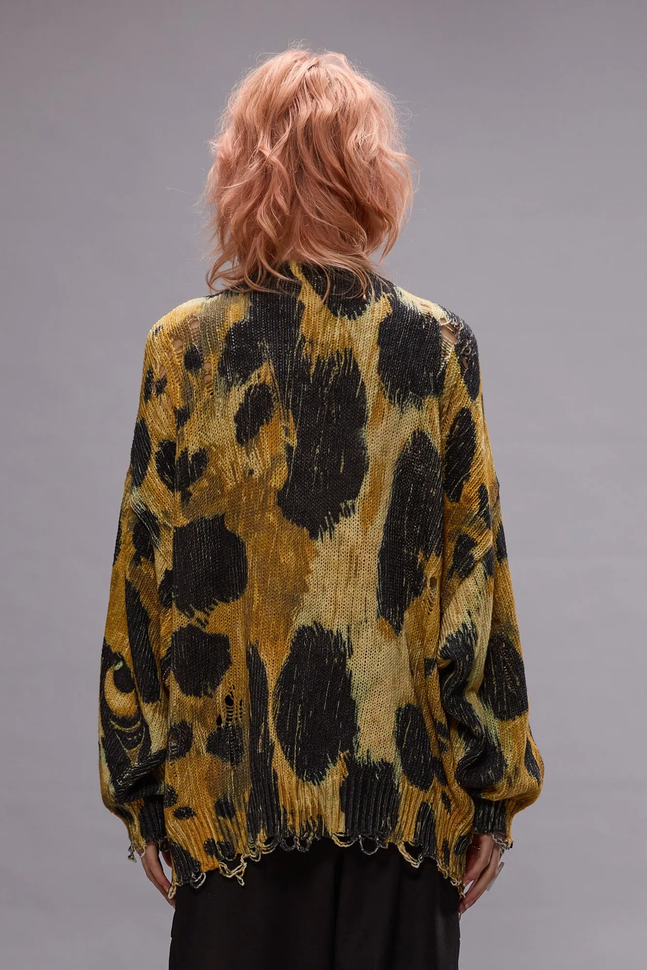PRINTED OVERSIZED CARDIGAN - LEOPARD