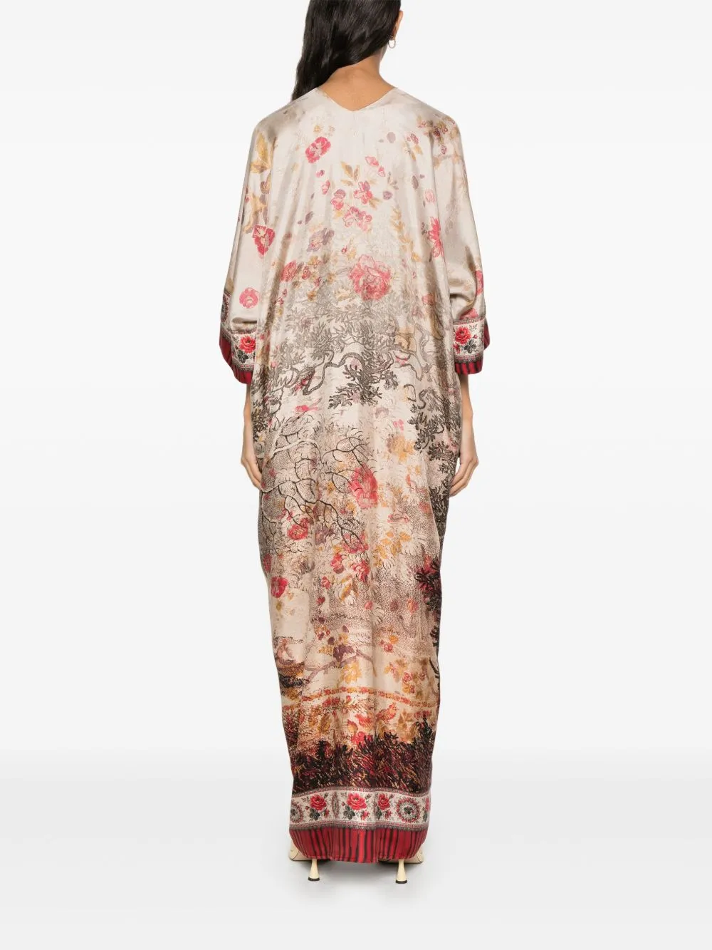 Printed silk long dress