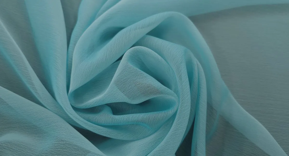 Promise Shot Chiffon Light Turquoise Blue