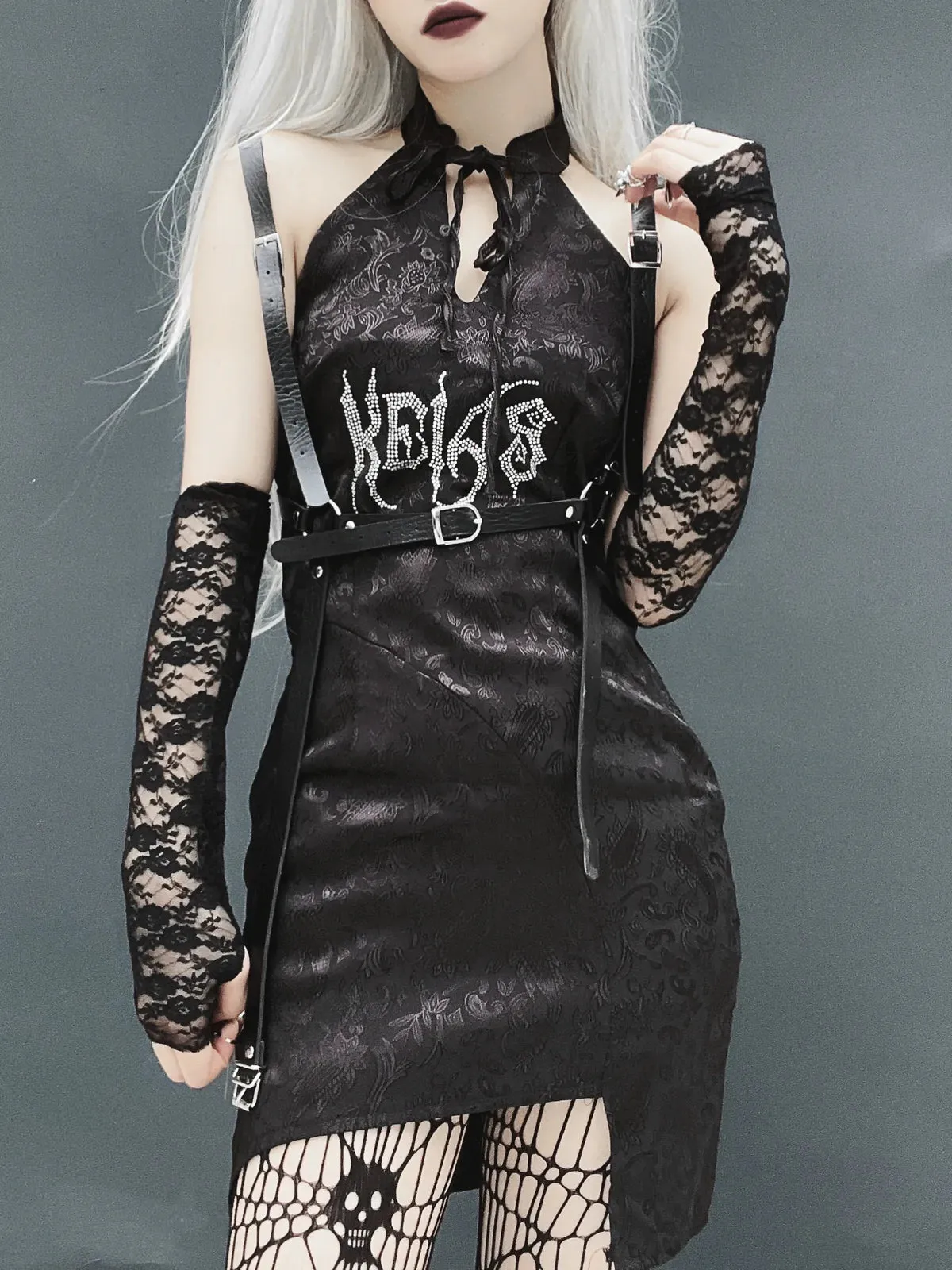 PUNK DRESS SLEEVES BELT 3-PIECE SET  KF83161