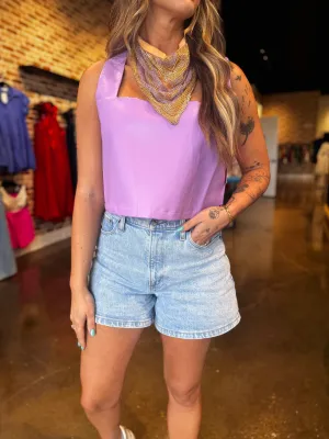 Purple Leather Top