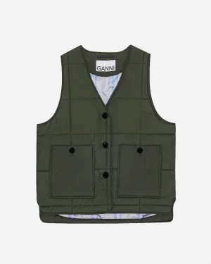 Quilt Boxy Vest - Kombu Green