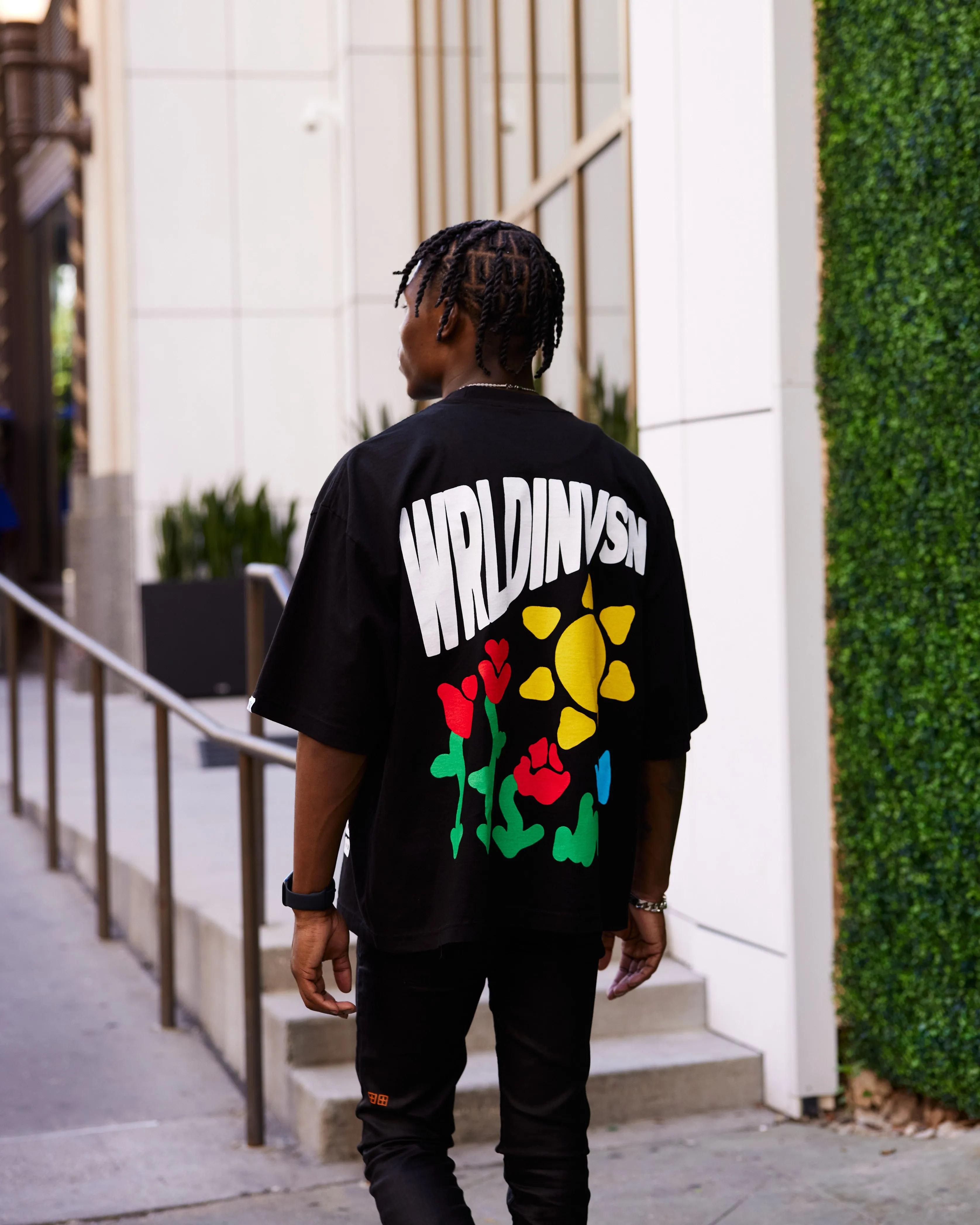 "Night & Day" Heavyweight Boxy Tee (Black) *Oversized*