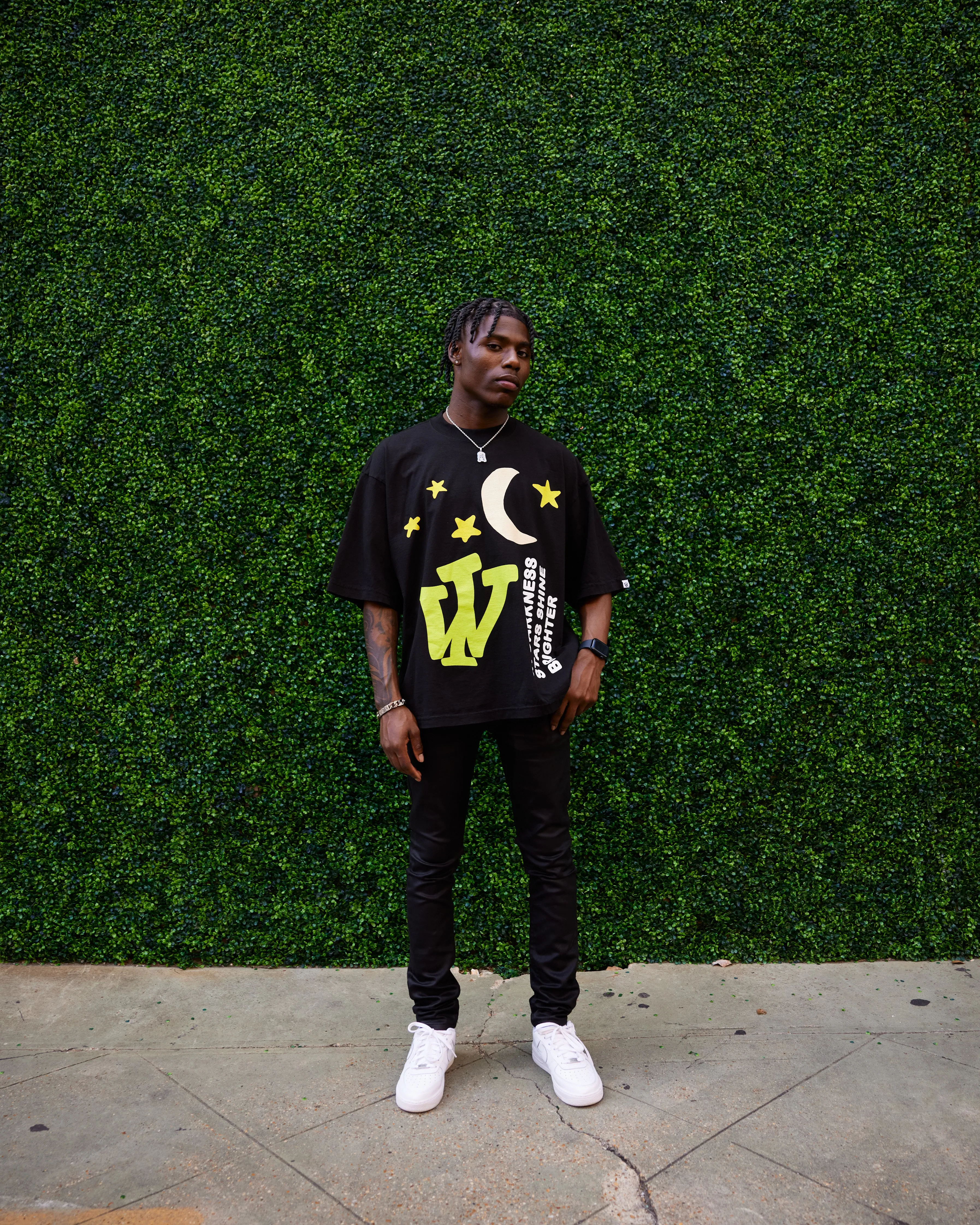 "Night & Day" Heavyweight Boxy Tee (Black) *Oversized*