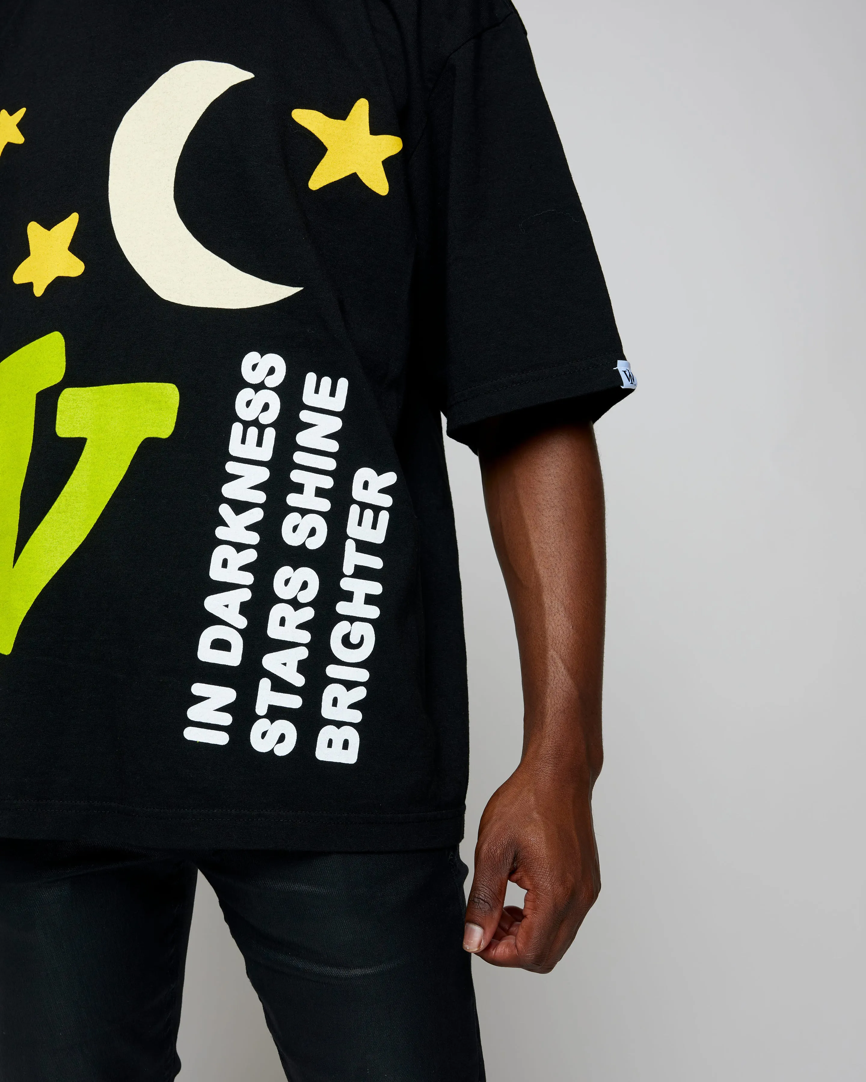 "Night & Day" Heavyweight Boxy Tee (Black) *Oversized*