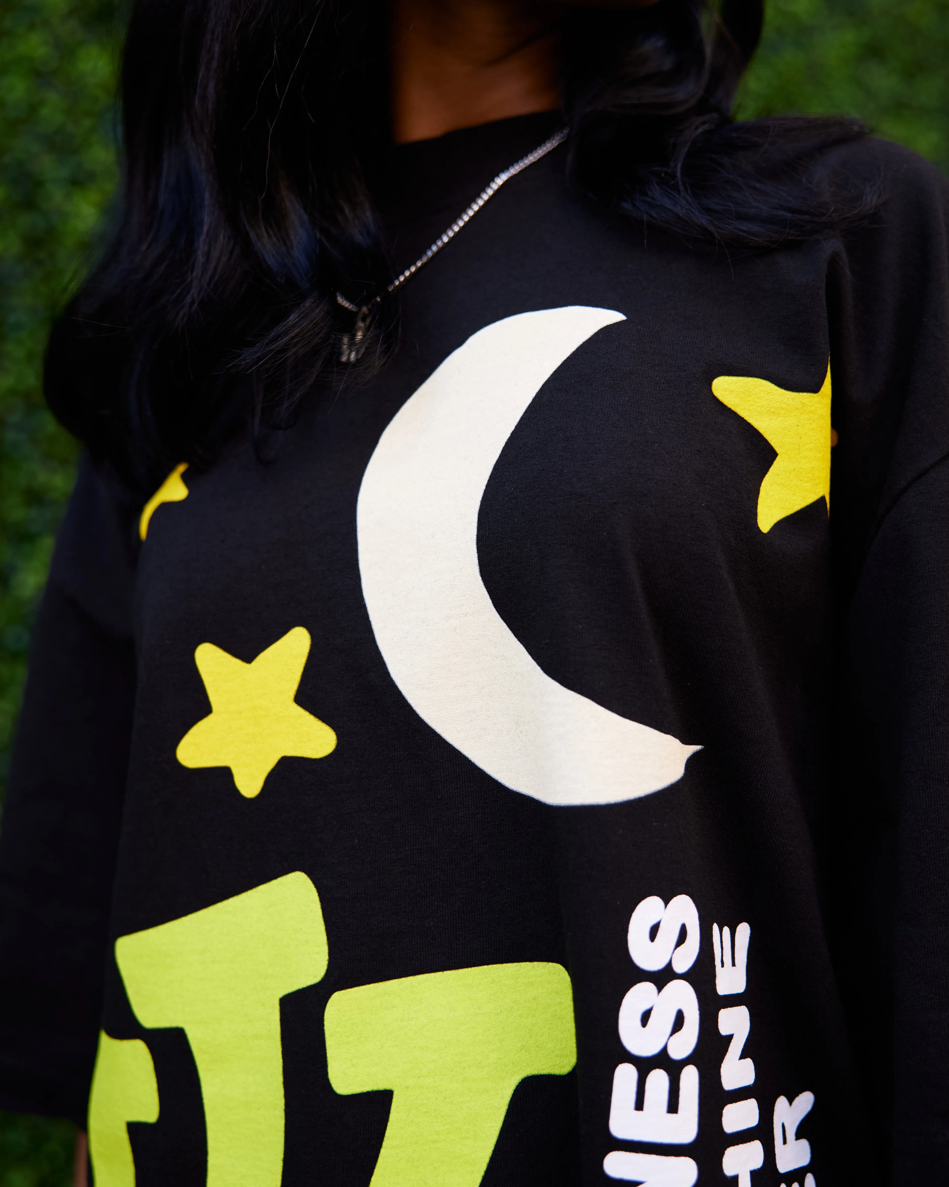 "Night & Day" Heavyweight Boxy Tee (Black) *Oversized*