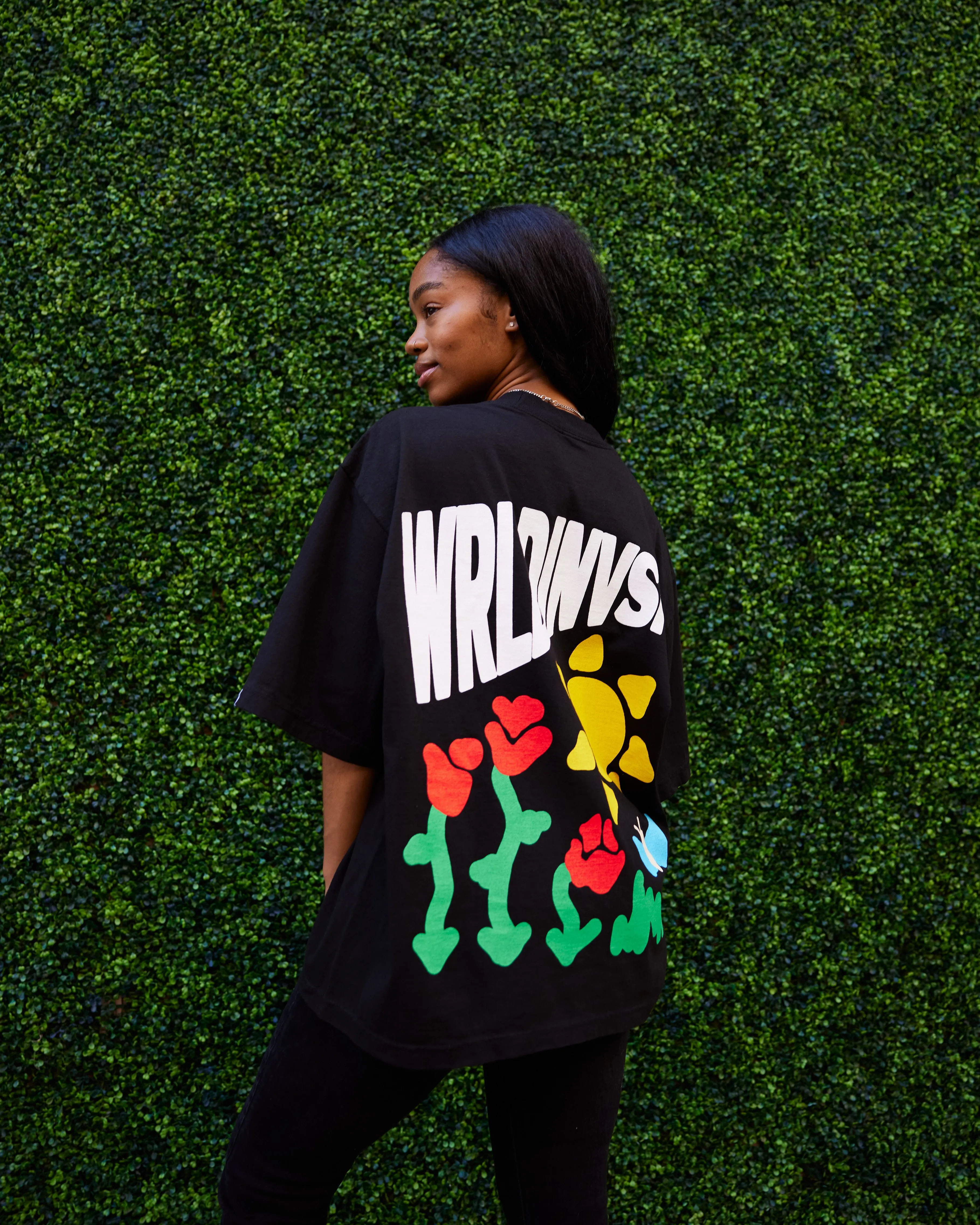 "Night & Day" Heavyweight Boxy Tee (Black) *Oversized*