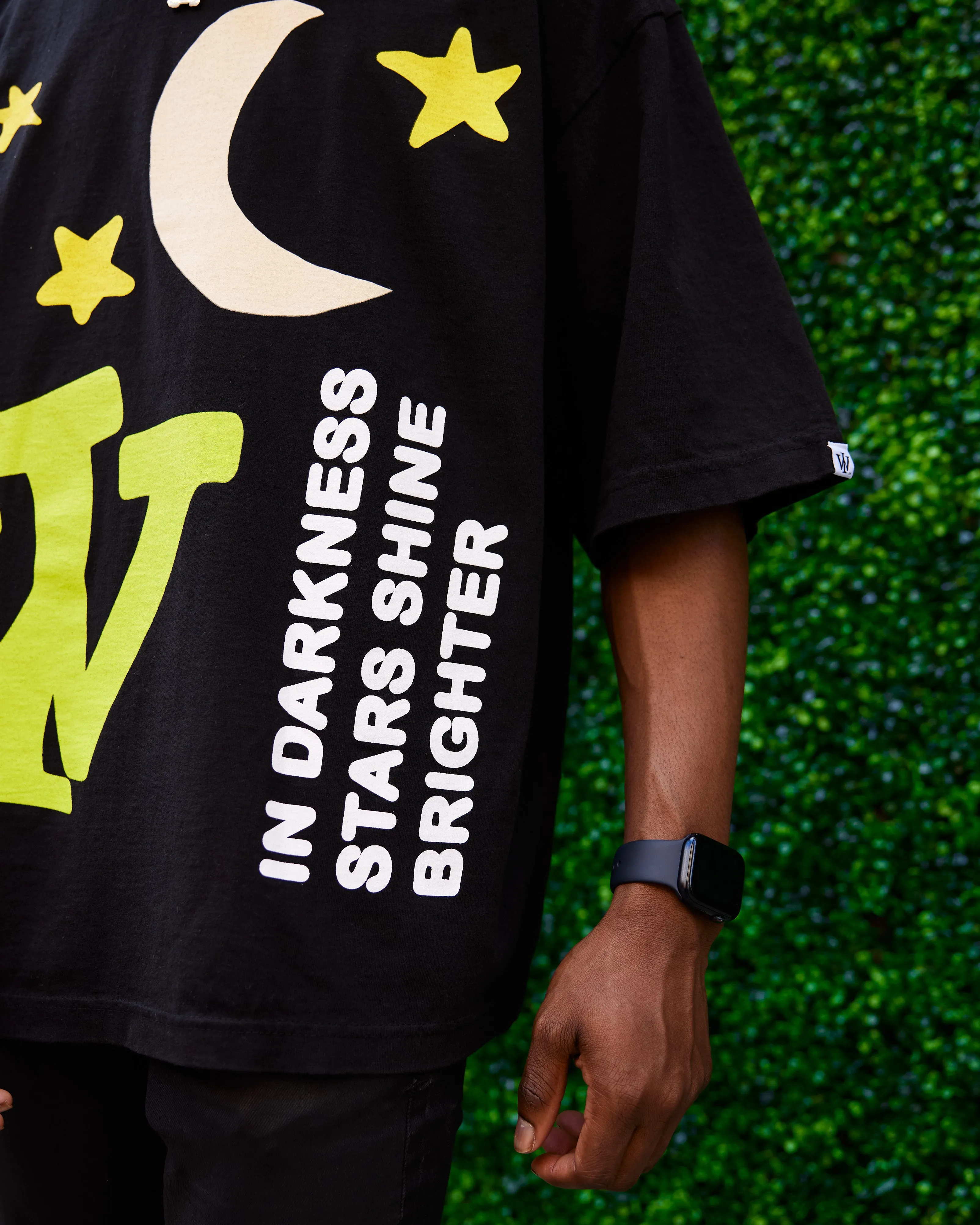 "Night & Day" Heavyweight Boxy Tee (Black) *Oversized*