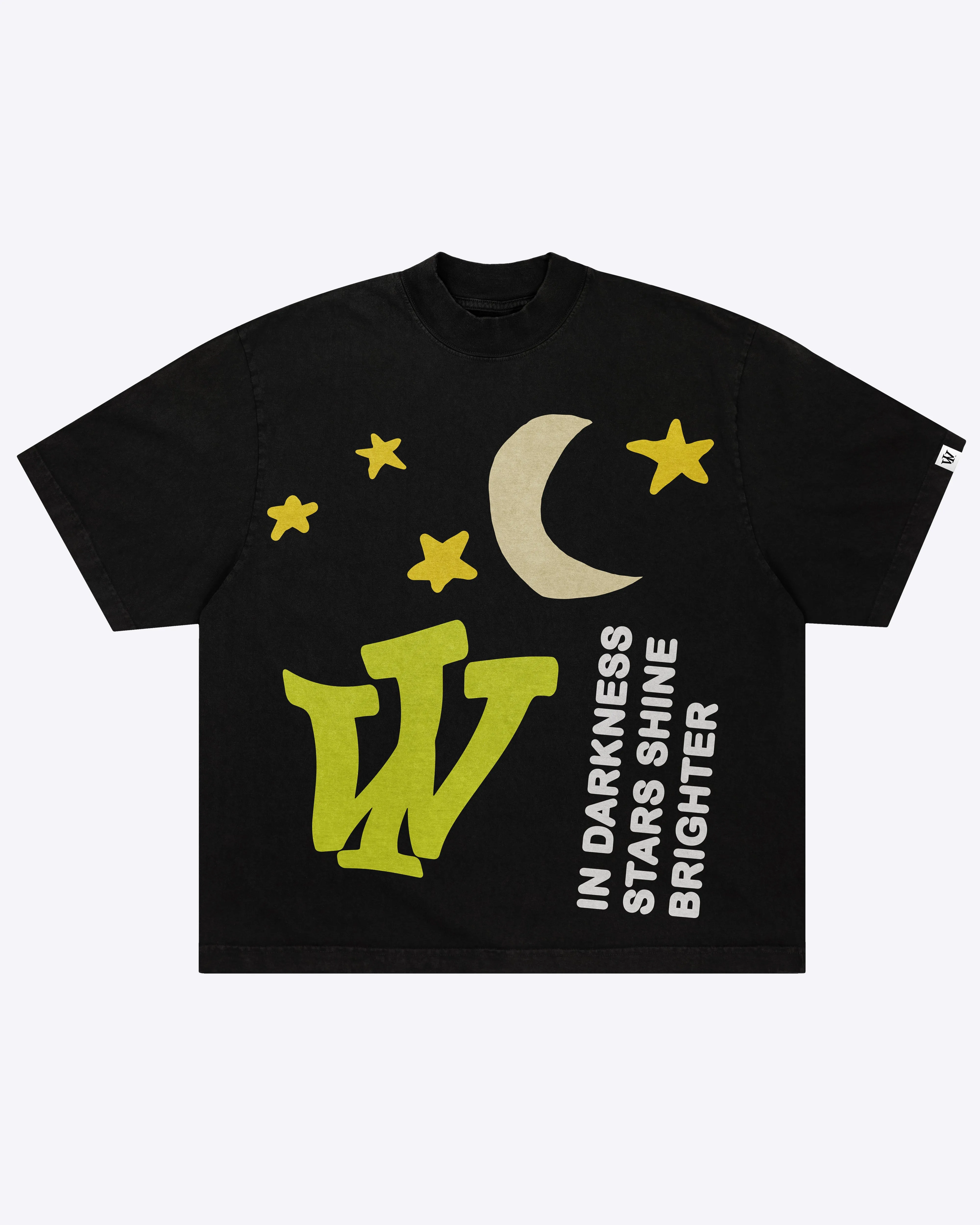 "Night & Day" Heavyweight Boxy Tee (Black) *Oversized*