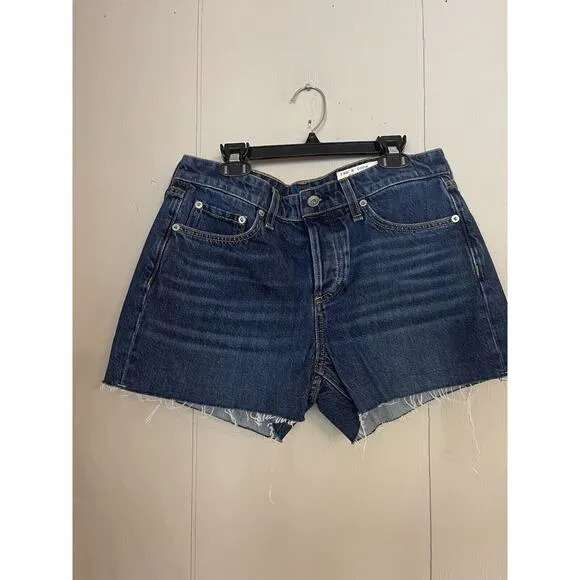 RAG &amp; BONE Dre Low Rise Button Fly Denim Fray Festival Shorts Distressed NEW 26