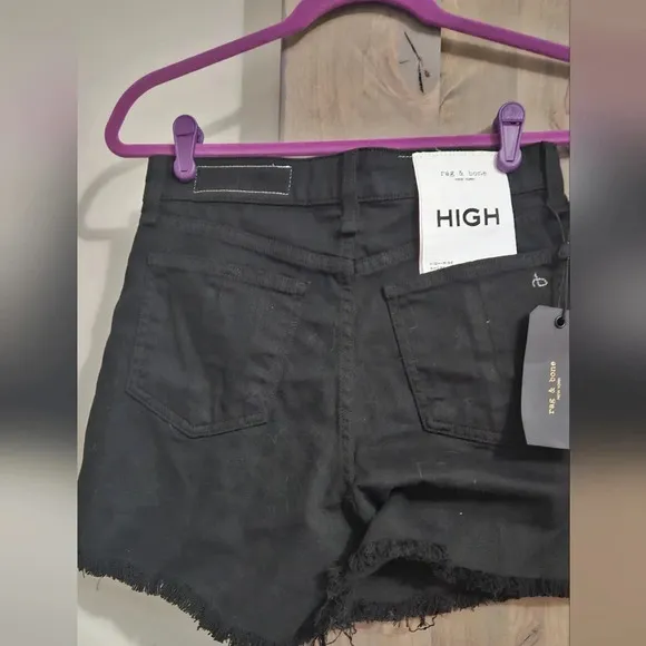 RAG &amp; Bone Nina high rise shorts black. Size 25 NWT