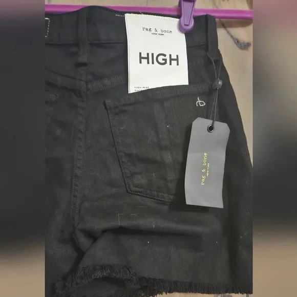 RAG &amp; Bone Nina high rise shorts black. Size 25 NWT