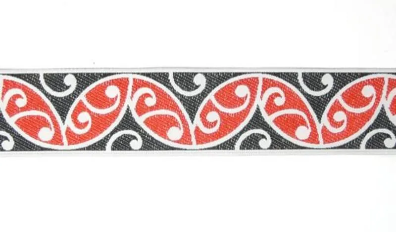 Red and Black Maori Koru Braid